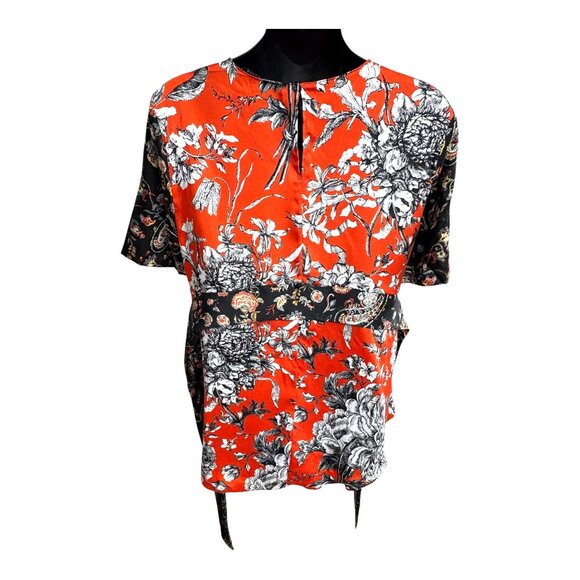 ZARA Limited Edition Floral Patchwork Asymmetrical Blouse - Picture 5 of 7